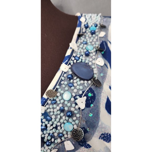 Motive FLATTERING Long Cut V-Neck Sweater Sz L Embellished Bit of Bling NICE TOP - Picture 4 of 14